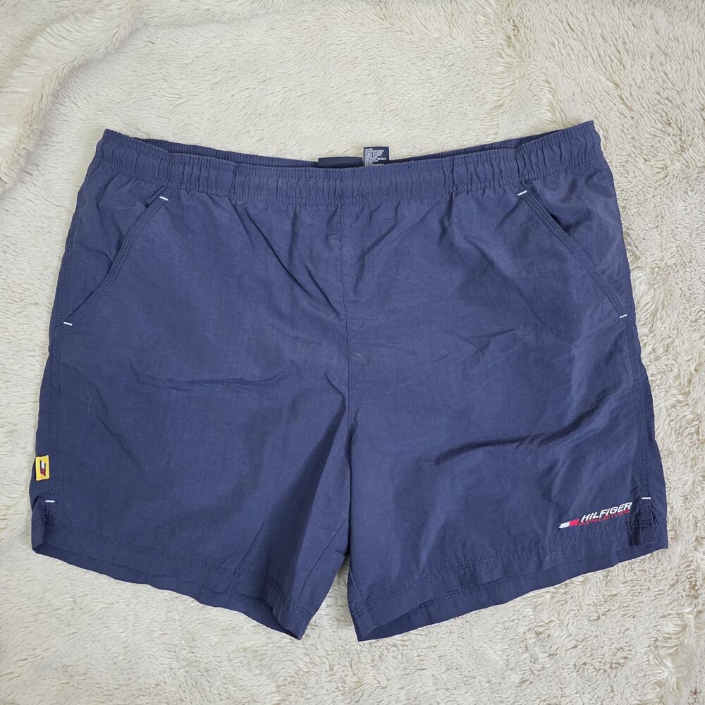 Vintage Tommy Hilfiger Athletics Mens Blue Swim Trunk Shorts Lined Size XL Y2K